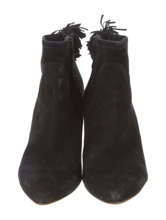 Loeffler Randall Suede Fringe Trim Accent Boots