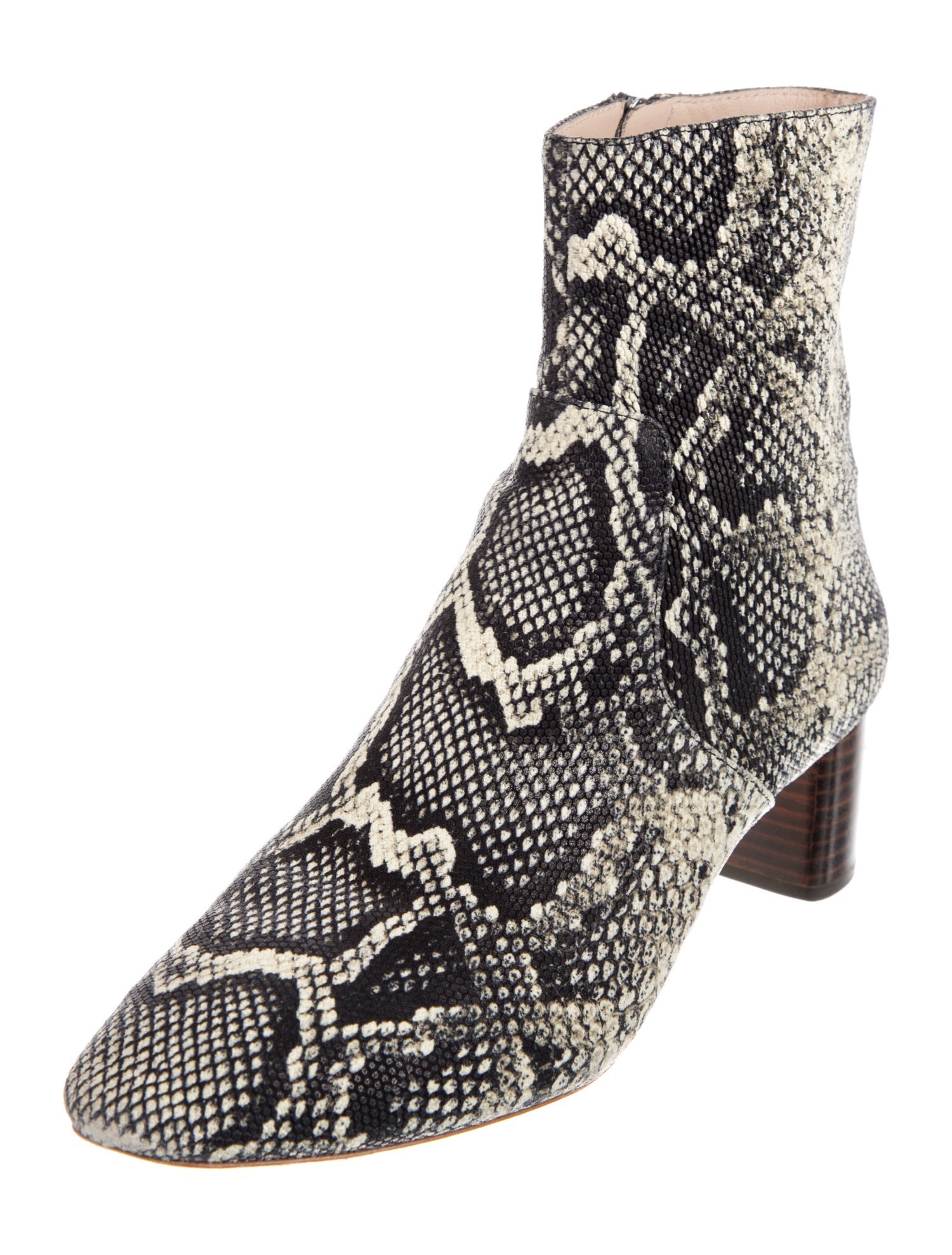 Loeffler Randall Leather Animal Print Combat Boots
