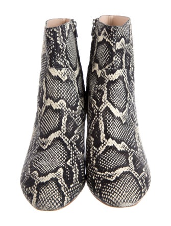 Loeffler Randall Leather Animal Print Combat Boots