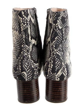 Loeffler Randall Leather Animal Print Combat Boots