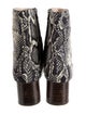 Loeffler Randall Leather Animal Print Combat Boots