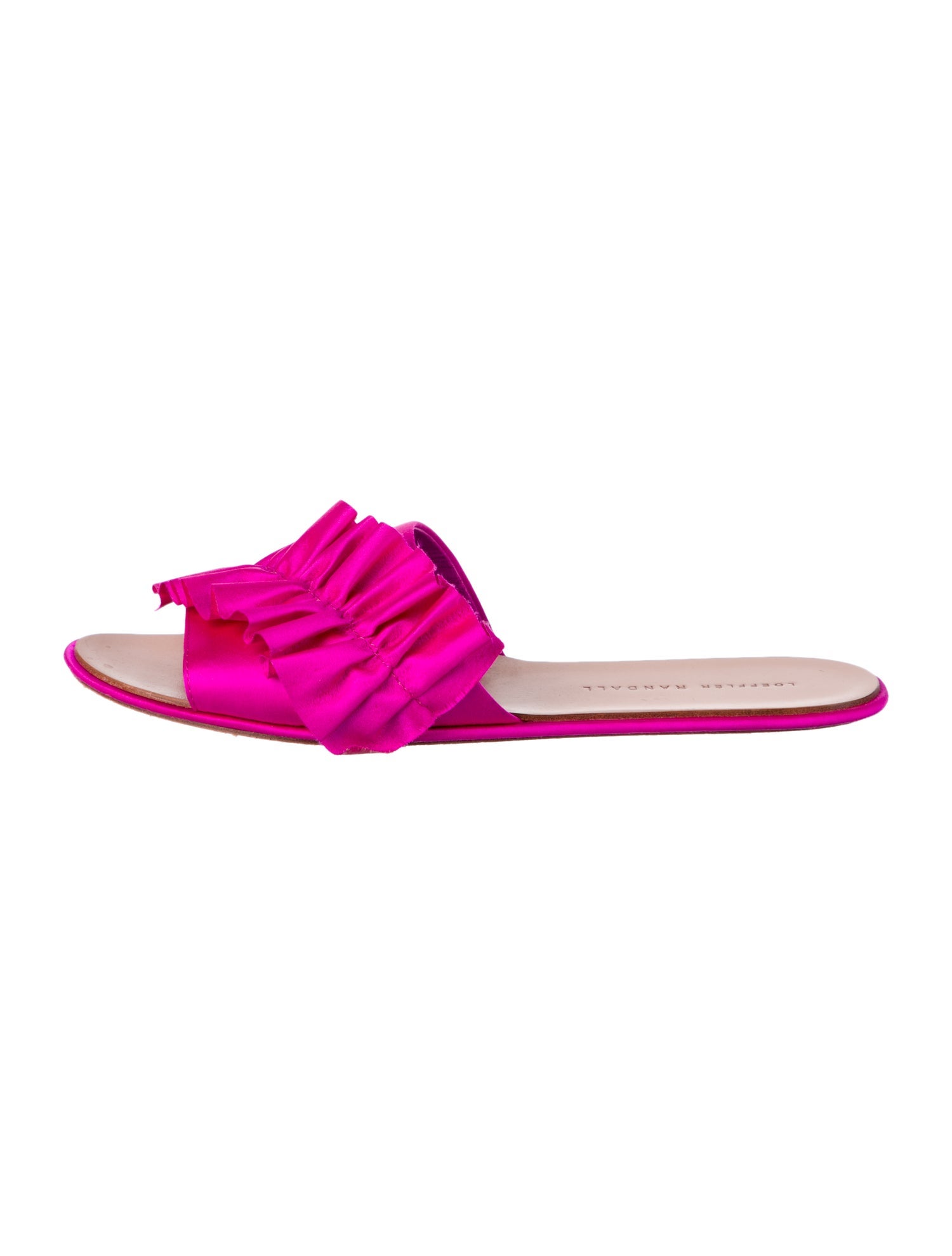 Loeffler Randall Satin Ruffle Embellishment Slides