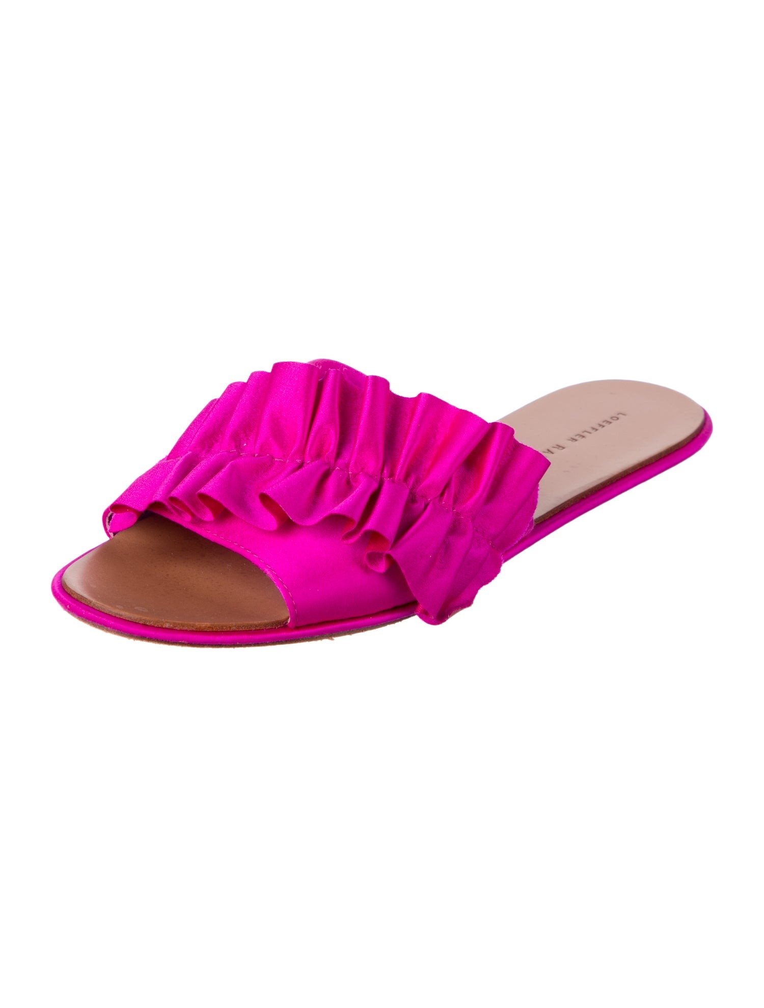 Loeffler Randall Satin Ruffle Embellishment Slides