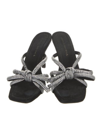 Loeffler Randall Suede Bow Accents Slides