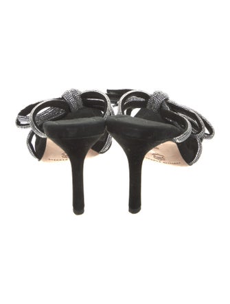 Loeffler Randall Suede Bow Accents Slides