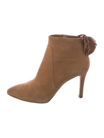 Loeffler Randall Suede Fringe Trim Accent Boots