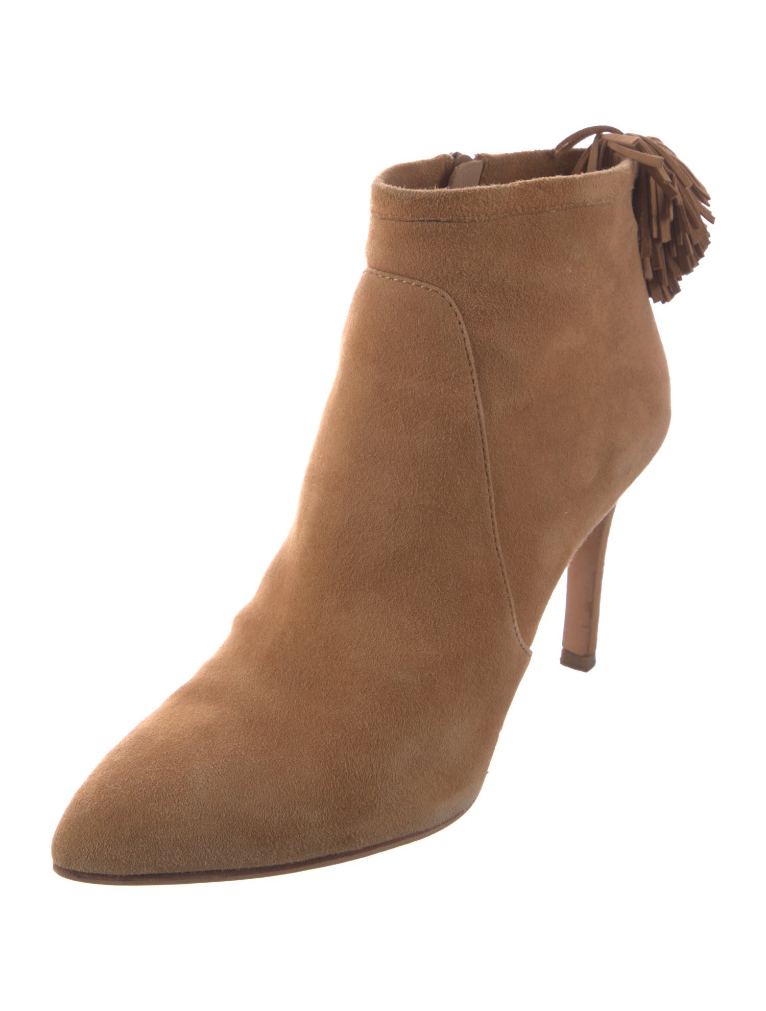 Loeffler Randall Suede Fringe Trim Accent Boots