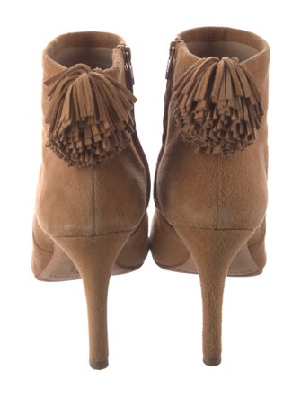 Loeffler Randall Suede Fringe Trim Accent Boots