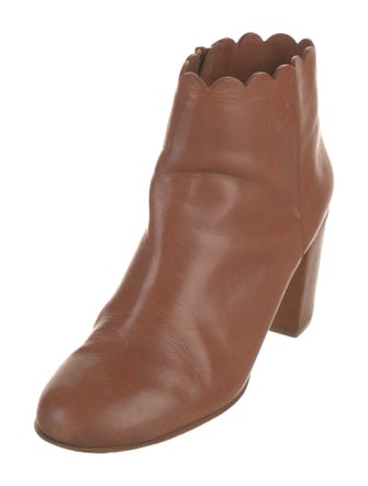 Loeffler Randall Leather Scalloped Accent Boots