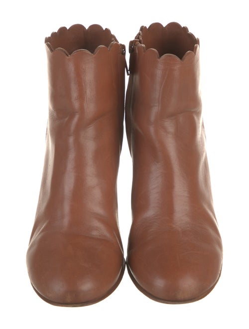 Loeffler Randall Leather Scalloped Accent Boots