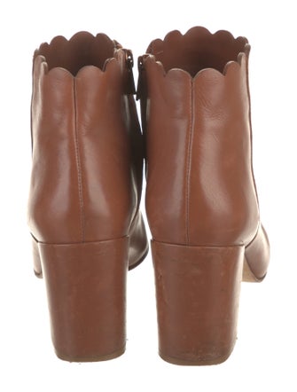 Loeffler Randall Leather Scalloped Accent Boots