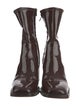 Loeffler Randall Patent Leather Whipstitch Trim Sock Boots