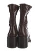 Loeffler Randall Patent Leather Whipstitch Trim Sock Boots