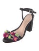 Loeffler Randall Leather Pom-Pom Embellishments Sandals