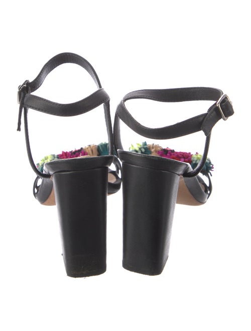 Loeffler Randall Leather Pom-Pom Embellishments Sandals