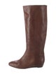 Loeffler Randall Leather Animal Print Riding Boots