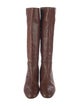 Loeffler Randall Leather Animal Print Riding Boots