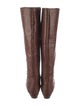 Loeffler Randall Leather Animal Print Riding Boots