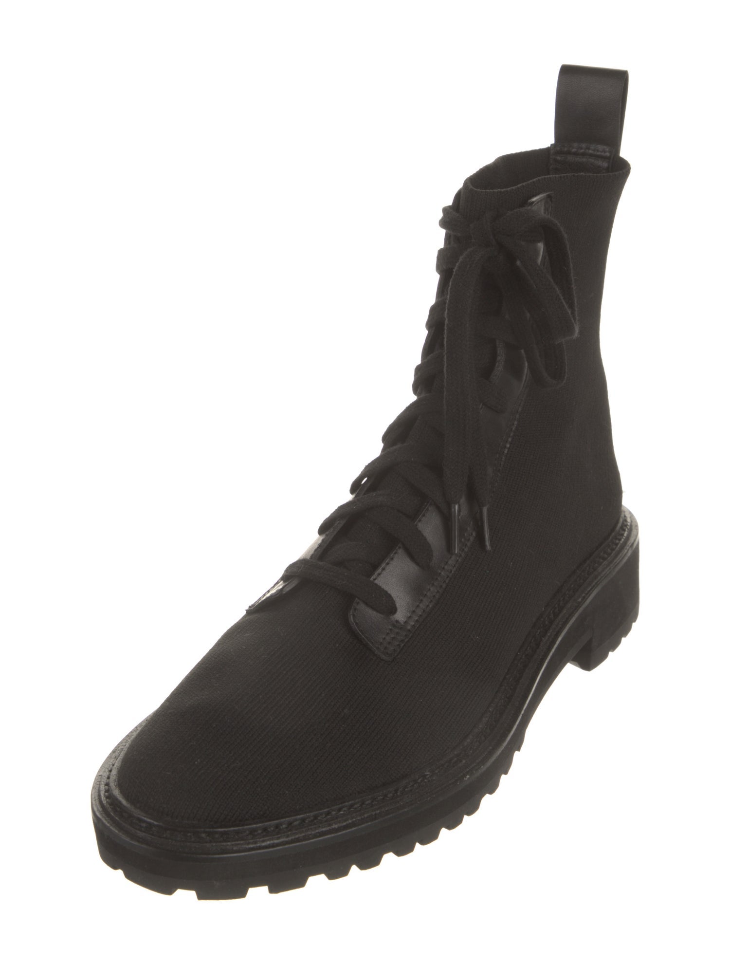 Loeffler Randall Leather Trim Embellishment Combat Boots