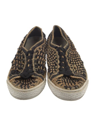 Loeffler Randall Raffia Animal Print Sneakers