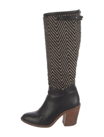 Loeffler Randall Leather Printed Riding Boots