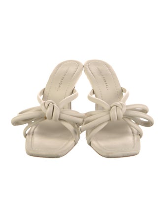 Loeffler Randall Leather Bow Accents Slides