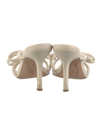 Loeffler Randall Leather Bow Accents Slides