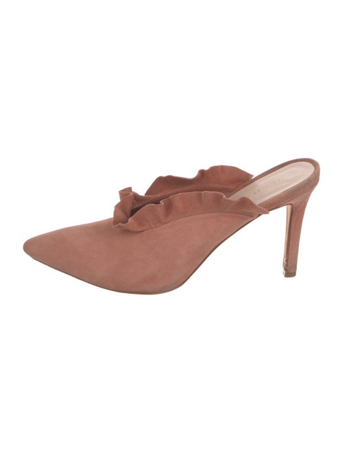 Loeffler Randall Suede Ruffle Embellishment Mules