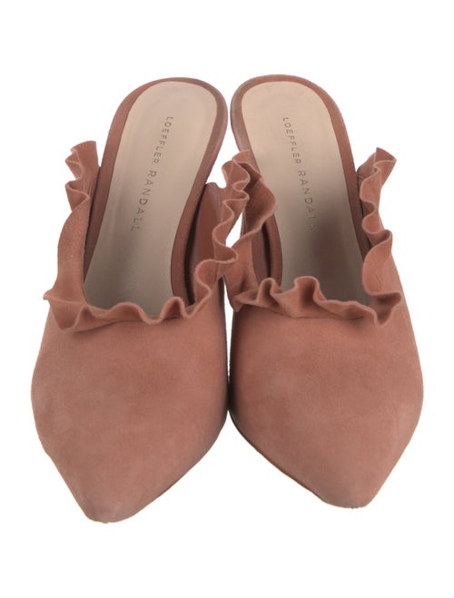 Loeffler Randall Suede Ruffle Embellishment Mules