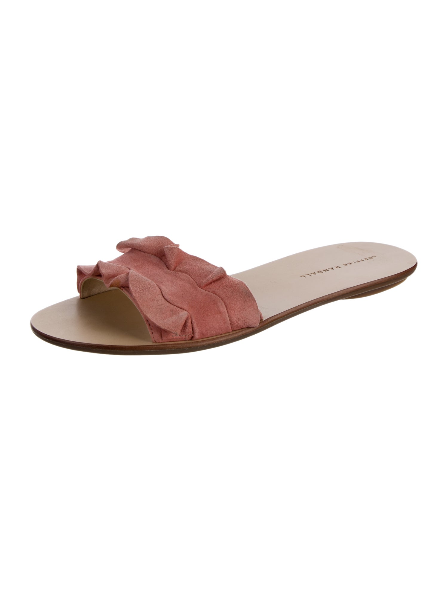 Loeffler Randall Suede Ruffle Embellishment Slides