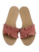 Loeffler Randall Suede Ruffle Embellishment Slides