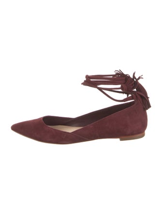 Loeffler Randall Suede Tassel Accents Flats