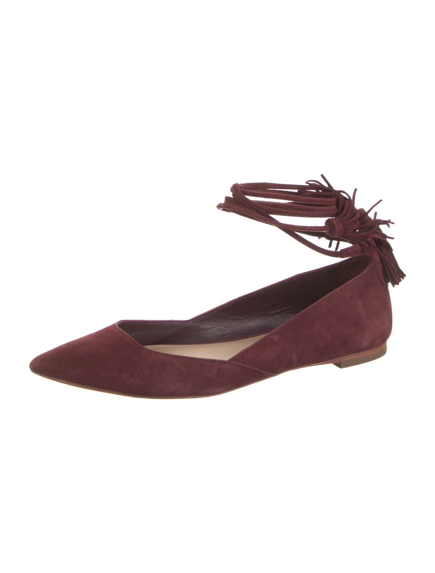 Loeffler Randall Suede Tassel Accents Flats