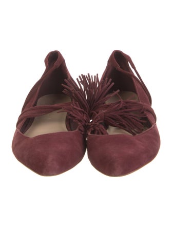 Loeffler Randall Suede Tassel Accents Flats