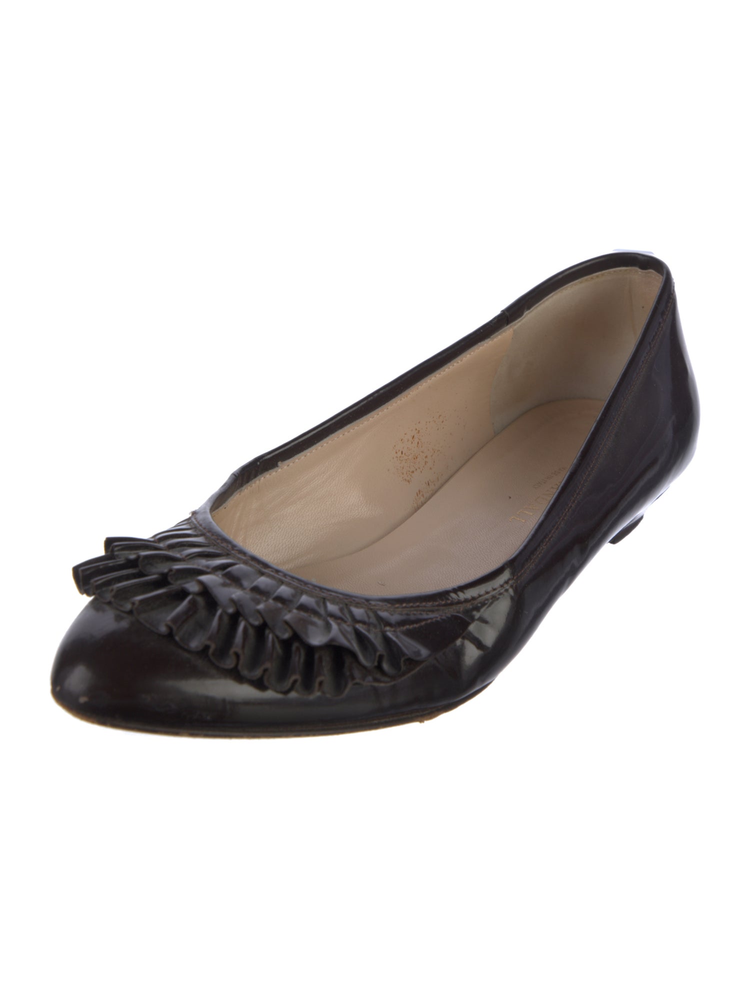 Loeffler Randall Patent Leather Ruffle Embellishment Ballet Flats