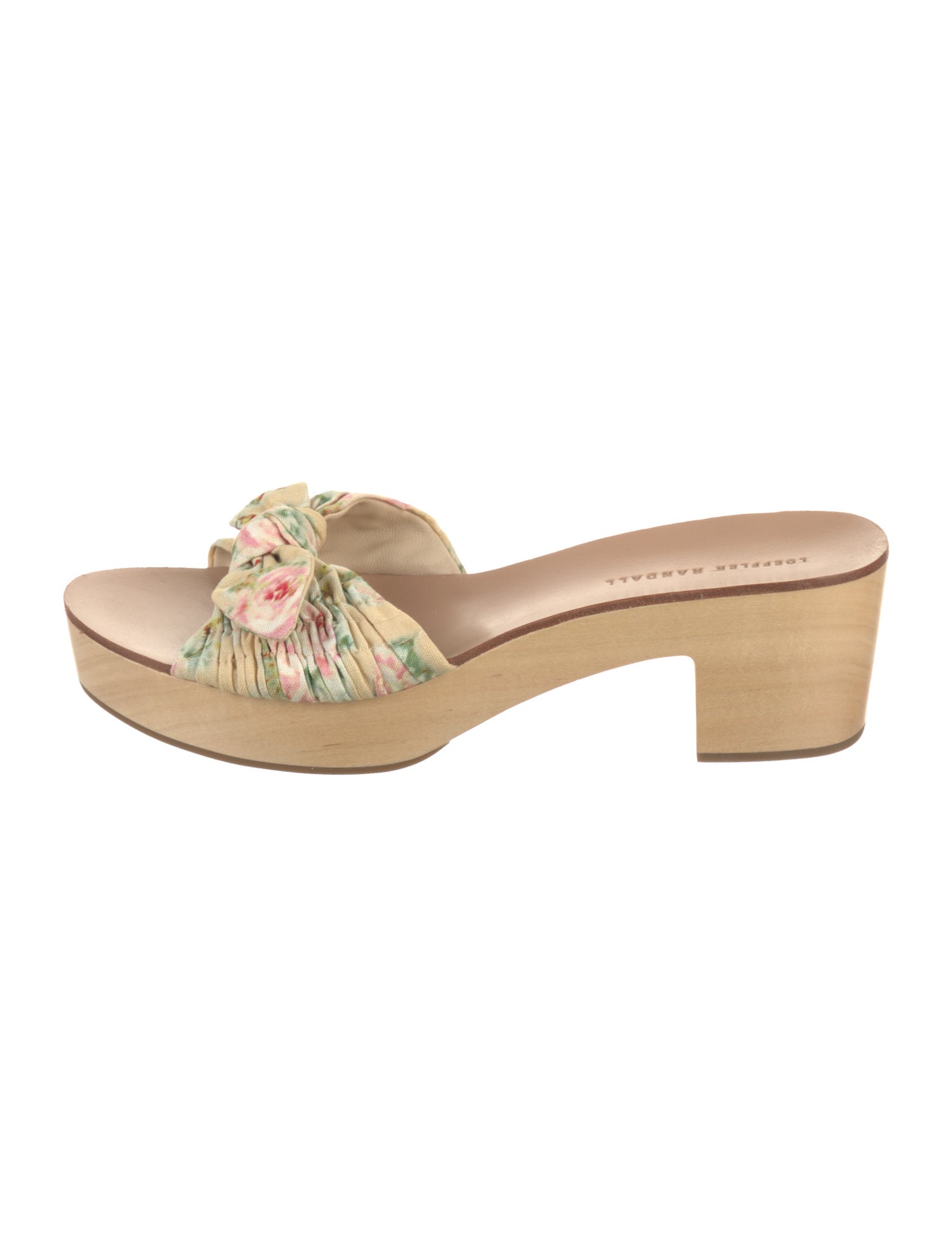 Loeffler Randall Floral Print Bow Accents Slides