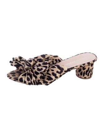 Loeffler Randall Animal Print Bow Accents Slides