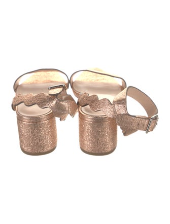 Loeffler Randall Leather Scalloped Accent Sandals