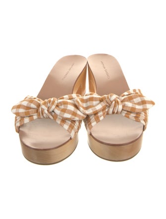 Loeffler Randall Canvas Plaid Print Slides