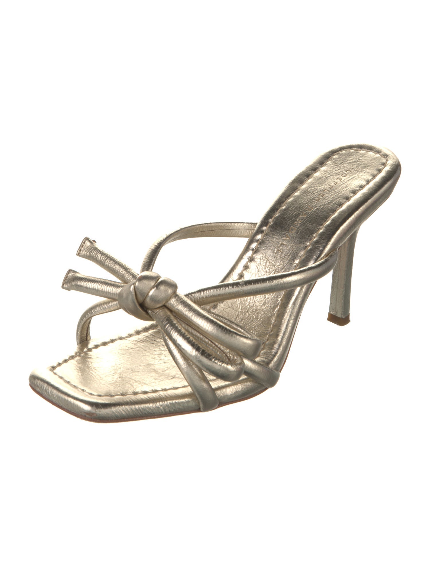 Loeffler Randall Leather Bow Accents Slides