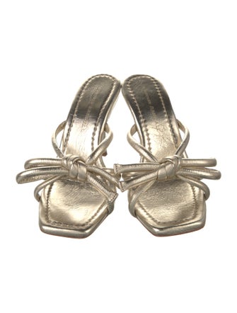 Loeffler Randall Leather Bow Accents Slides