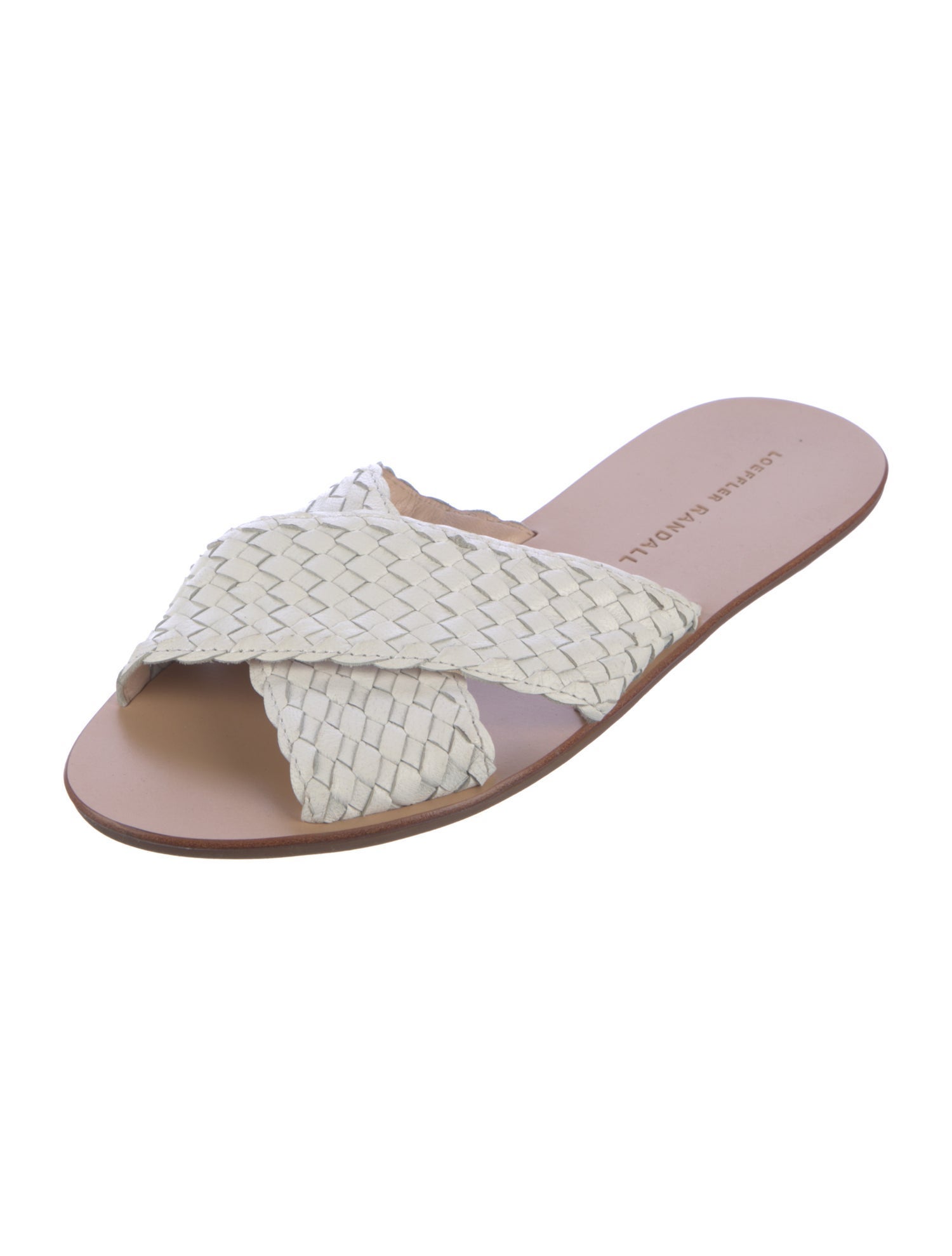 Loeffler Randall Leather Braided Accents Slides