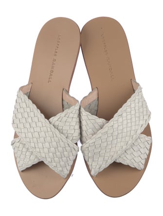 Loeffler Randall Leather Braided Accents Slides