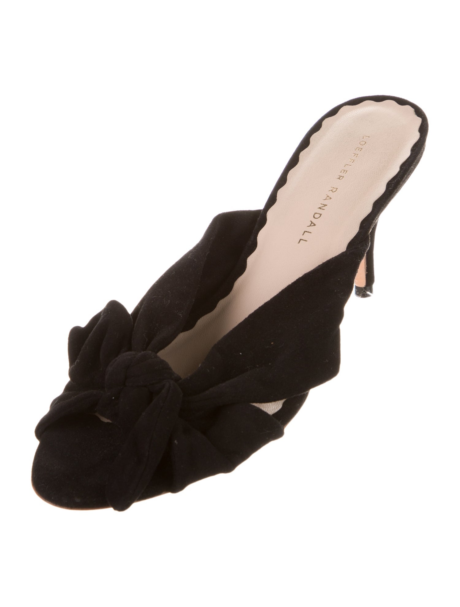 Loeffler Randall Suede Bow Accents Slides