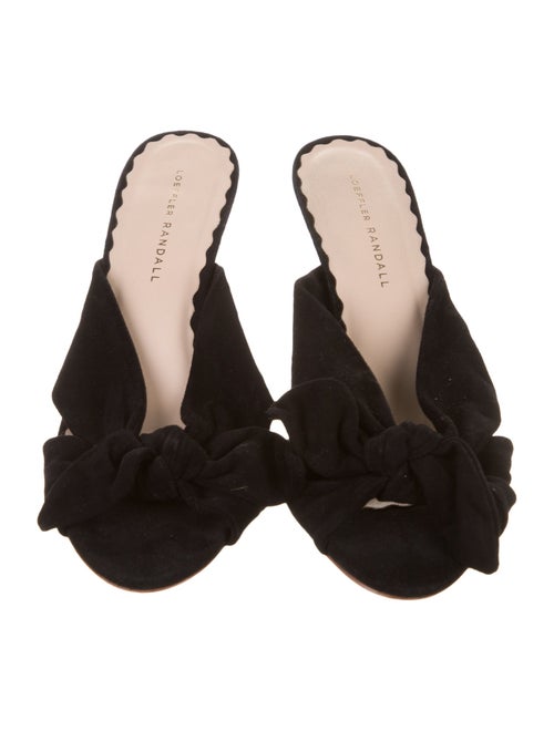 Loeffler Randall Suede Bow Accents Slides