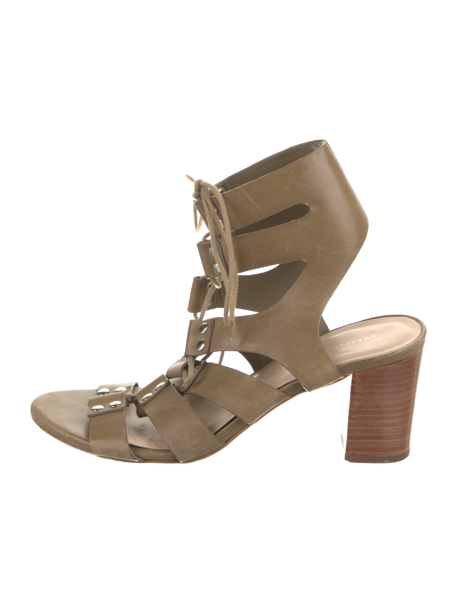 Loeffler Randall Leather Studded Accents Gladiator Sandals