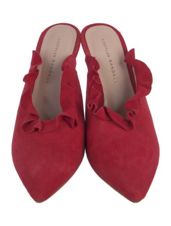 Loeffler Randall Suede Ruffle Embellishment Mules