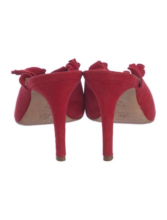 Loeffler Randall Suede Ruffle Embellishment Mules