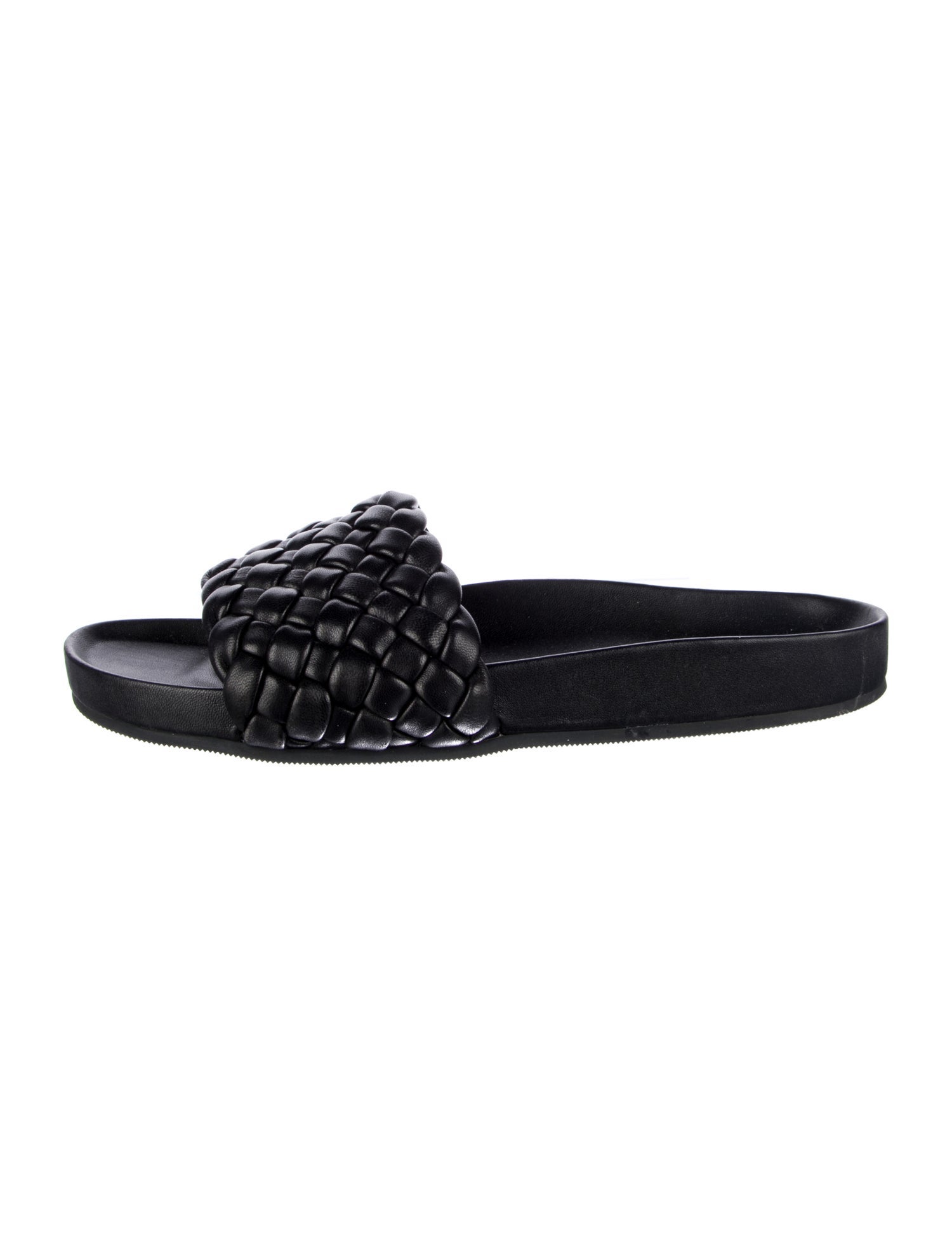 Loeffler Randall Leather Braided Accents Slides
