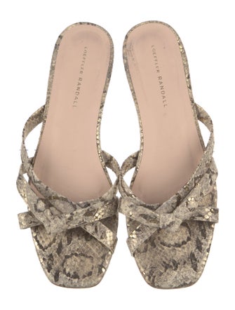 Loeffler Randall Leather Animal Print Slides